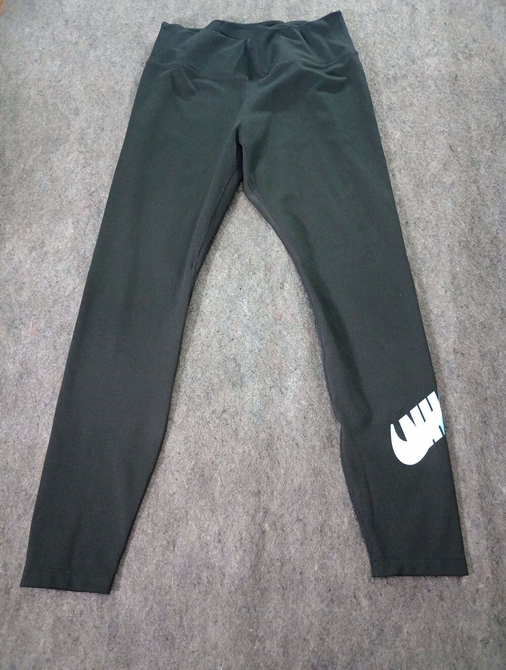 Nike Dri-FIT Leggings Women’s Medium Black Graphic Swoosh High Rise Athletic Tig